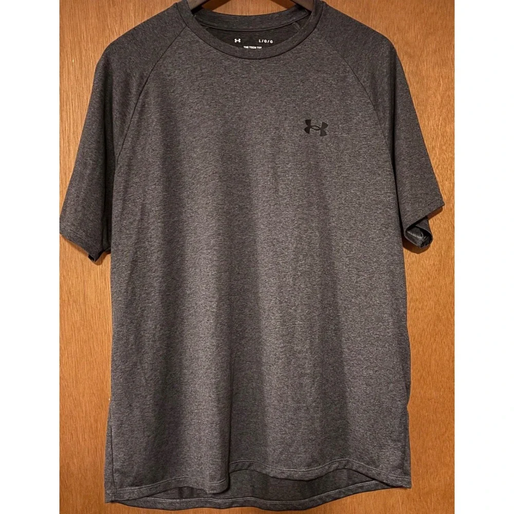 Under Armour Mens Tech Tee Short Sleeve Charcoal Gray Heather Loose‎ Fit Large